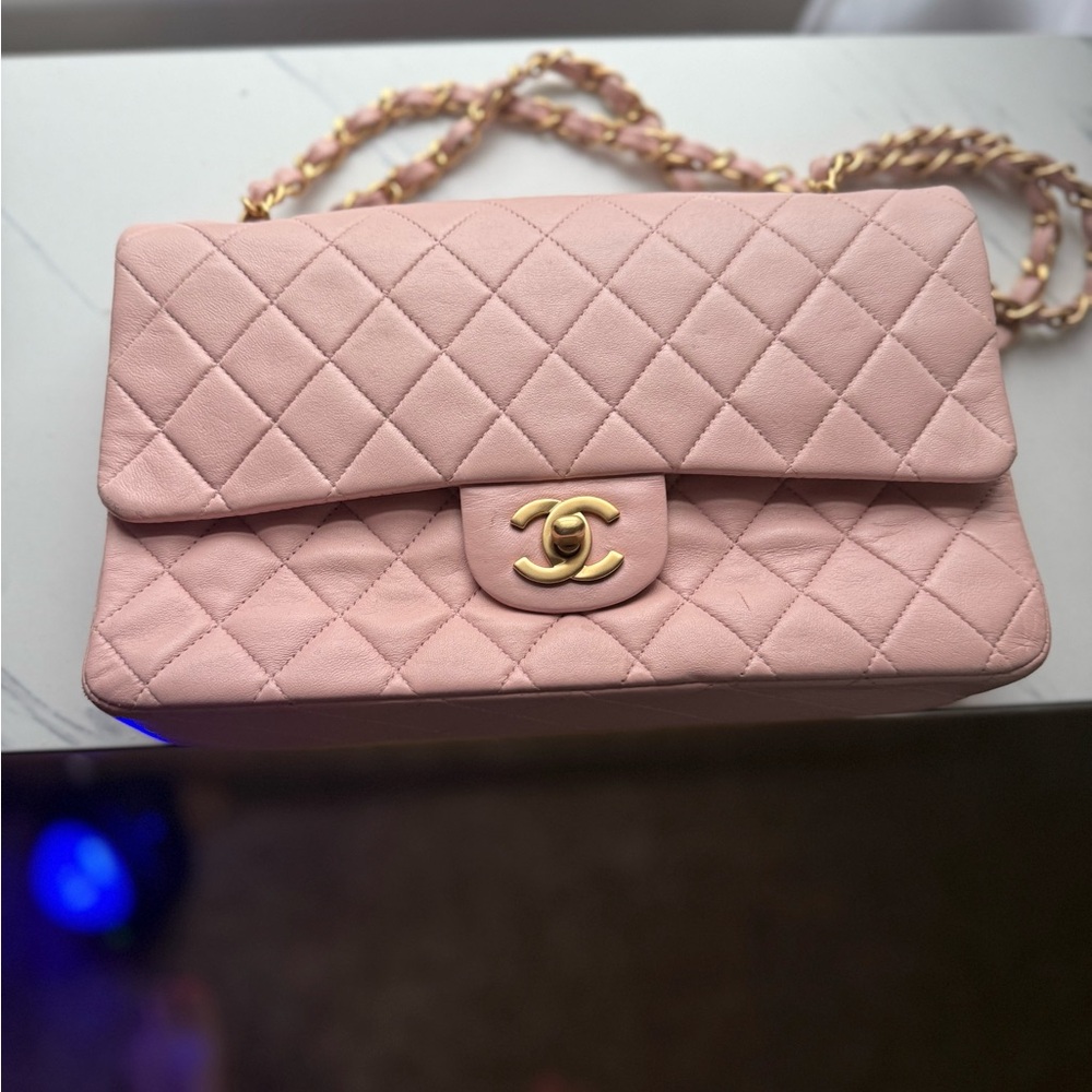 Chanel Pink Quilted double flap Shoulder Bag